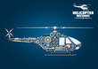 Silhouette of mechanical detailed helicopter 
