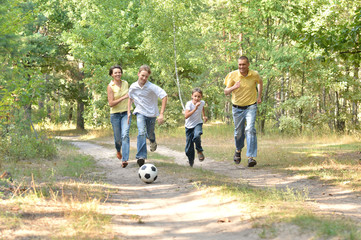 Canvas Print - Happy family of four 