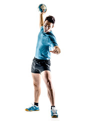 Wall Mural - man handball player isolated