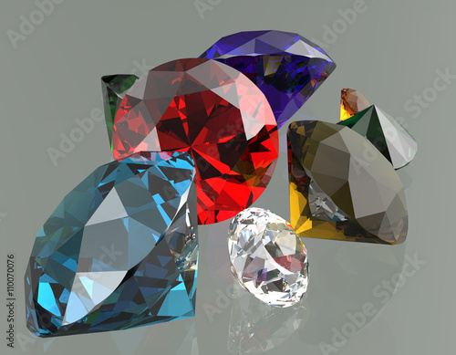 Nowoczesny obraz na płótnie gemstones 3d render