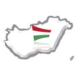 © Stéphane Geus - Hungary map, with its flag