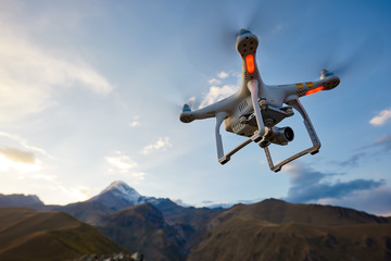 Wall Mural - uav drone copter flying with digital camera