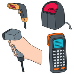 Sticker - vector set of barcode reader