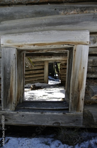 Windows To Windows In An Old Cabin In The Woods Buy This Stock