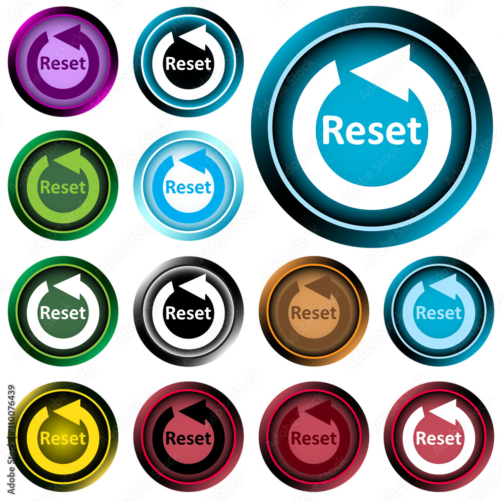 Clipart color icons reset sign Stock Vector | Adobe Stock, image size:1000x1000