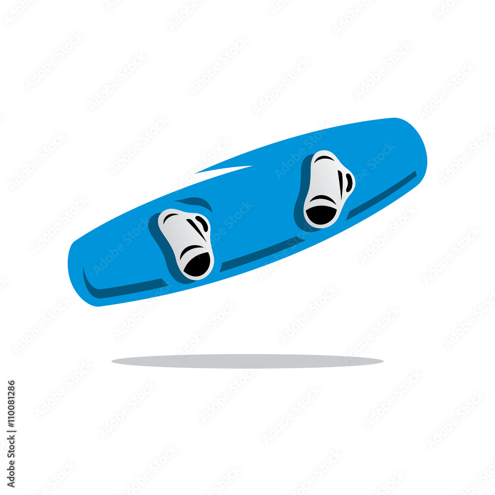 Vector Wakeboard Cartoon Illustration. Stock Vector | Adobe Stock, image size:1000x1000