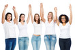 © Syda Productions - group of happy different women in white t-shirts