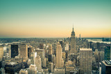 Fototapeta  - Midtown Manhattan view across skyscrapers in New York City with vintage filter effect
