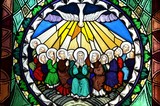 Fototapeta Kuchnia - stained glass window depicting Pentecost