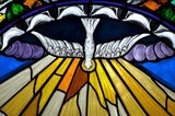 Fototapeta Boho - stained glass window depicting Pentecost
