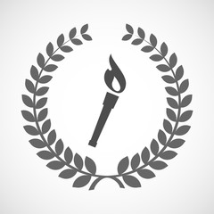 Poster - Isolated laurel wreath icon with  a torch icon