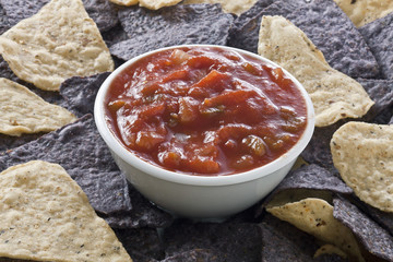 Sticker - blue nachos and tortilla chips with salsa dip