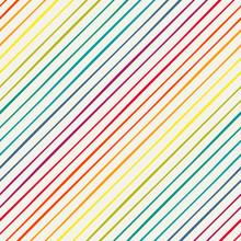 Seamless Pattern With Rainbow Diagonal Stripes