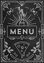 Sticker - Trendy Pizza Menu Design with Linear Icons