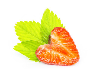 Sticker - strawberry on white background