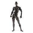 Abstract black plastic human body mannequin over white background. 3D rendering illustration