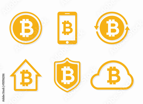 Vector Bitcoin Logo Bitcoin Icon Vector Bitcoin Design Elements Badges Labels Stock Vector Adobe Stock