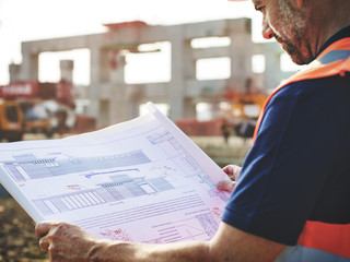 Construction Worker Planning Constractor Developer Concept
