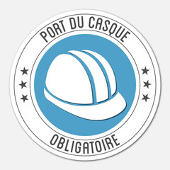 Canvas Print - Logo port du casque obligatoire.