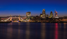 Illuminated London Cityscape At Night