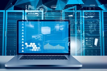 Wall Mural - composite image of a large screen of a computer