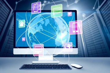 Wall Mural - composite image of computer screen