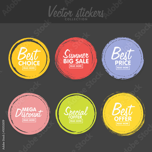 Fotografie, Obraz Vector set of vintage colorful labels for greetings and promotion