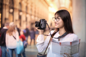 Wall Mural - Tourist taking a picture