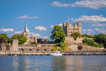 View To Historical Rochester Across River Medway