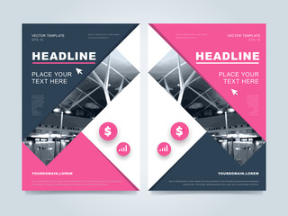 Wall Mural - Brochure design template, business layout, vector illustration. Cover and back side for flyer or magazine.