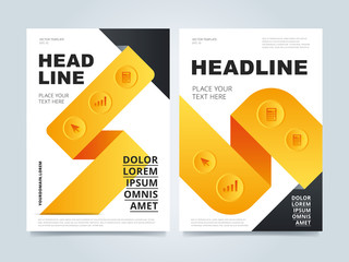 Wall Mural - Brochure design template, business layout, vector illustration. Cover and back side for flyer or magazine.