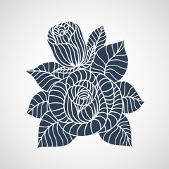 Sticker - flower tattoo vector