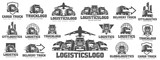 Fototapeta  - Set of Truck Logo, cargo logo, delivery cargo trucks, Logistic logo pack