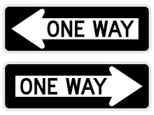 Vector Illustration Of A "one Way" Road/street Sign.