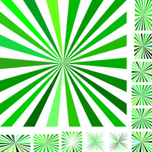 Green White Ray Burst Background Set