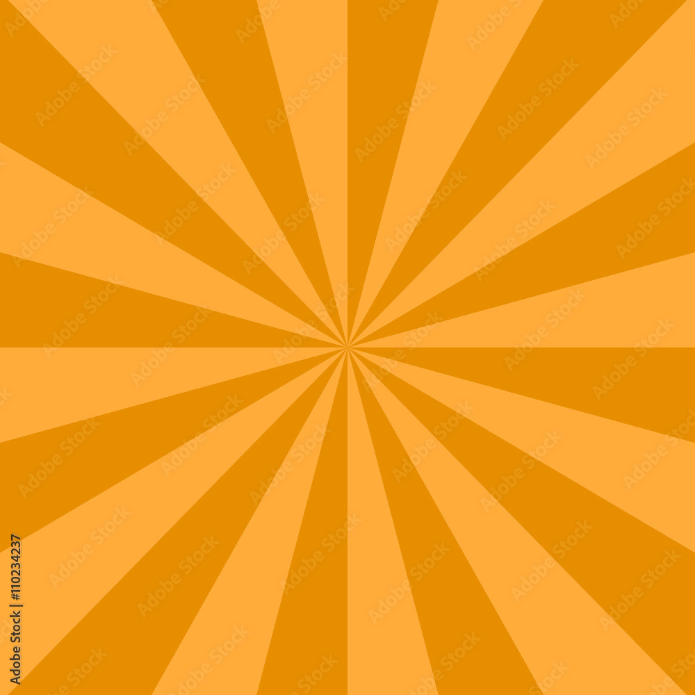 Radial background with radiating rays of orange. Background in warm ...