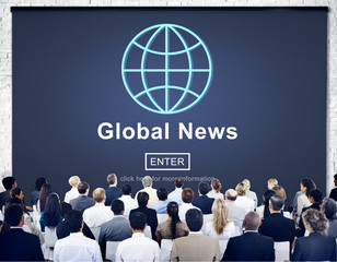 Poster - global news online technology update concept