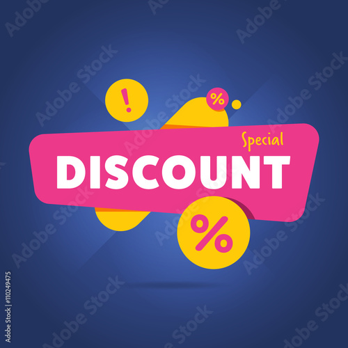 Fotografía Special discount advertisement promo banner flat abstract isolated vector illust