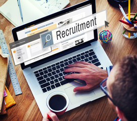 Wall Mural - recruitment job work vacancy search concept