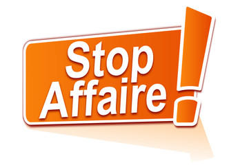 Sticker - stop affaire sur étiquette orange