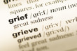 © TungCheung - Close up of old English dictionary page with word grief