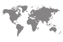 Grey Blank World Map.