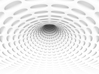 Wall Mural - white abstract hole tunnel background