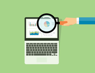 Aufkleber - business analytic graph in tablet device  concept .and business report on dashboard monitor concept
