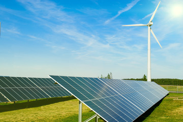 Wall Mural - solar panel against blue sky