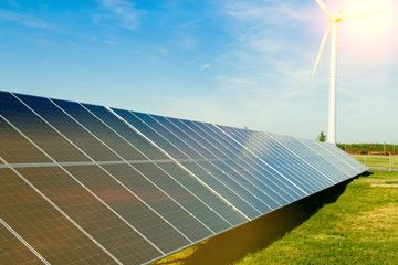 Wall Mural - solar panel against blue sky