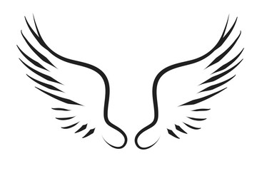 Poster - Vector silhouette of a wings.