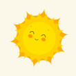Happy sun icon. Vector illustration