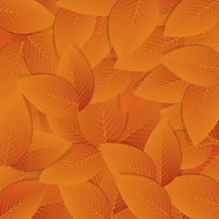 Sticker - Orange Autumn Leafs. Vector illustration and Background.