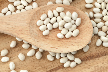 Wall Mural - soya bean in wooden ladle